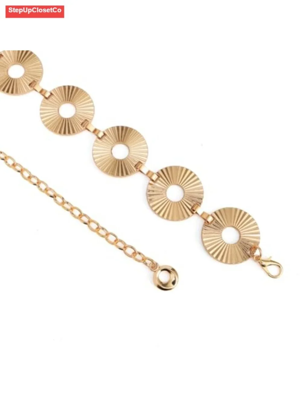 Women's Boho Metal Waist Body Chain Belt - Adjustable Circle Link Belt